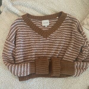 Pink rose cropped sweater